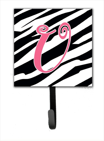 CJ1037-USH4 4.25 x 6 in. Letter U Initial Monogram Zebra Stripe and Pink Leash Or Key Hook