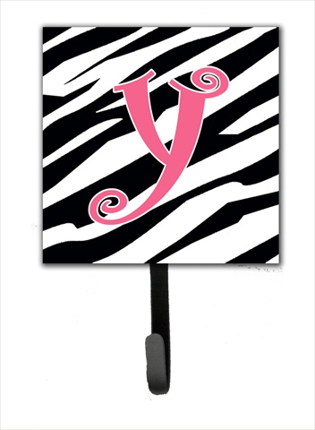 Picture of Carolines Treasures CJ1037-YSH4 4.25 x 6 in. Letter Y Initial Monogram Zebra Stripe and Pink Leash Or Key Hook