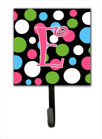 CJ1038-ESH4 4.25 x 6 in. Letter E Initial Monogram Polkadots and Pink Leash Or Key Hook