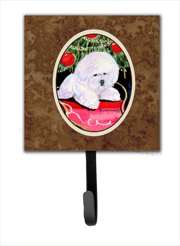 4.25 x 6 in. Christmas Tree with Bichon Frise Leash Or Key Hook