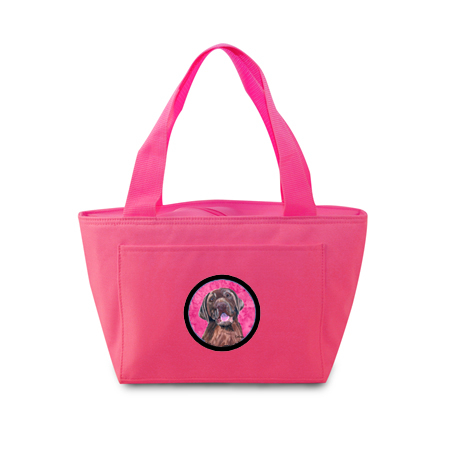 Picture of Carolines Treasures SC9127PK-8808 15 x 7 in. Labrador Zippered Insulated School Washable and Stylish Lunch Bag Cooler- Pink
