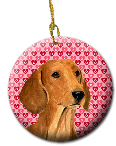 Picture of Carolines Treasures SS4487CO1 2.81 x 2.81 in. Dachshund Ceramic Ornament