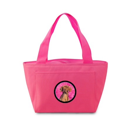 Picture of Carolines Treasures SC9132PK-8808 15 x 7 in. Vizsla Zippered Insulated School Washable and Stylish Lunch Bag Cooler- Pink