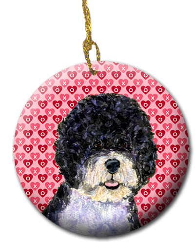 Picture of Carolines Treasures SS4490CO1 2.81 x 2.81 in. Portuguese Water Dog Ceramic Ornament