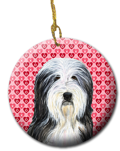 Picture of Carolines Treasures SS4497CO1 2.81 x 2.81 in. Bearded Collie Ceramic Ornament