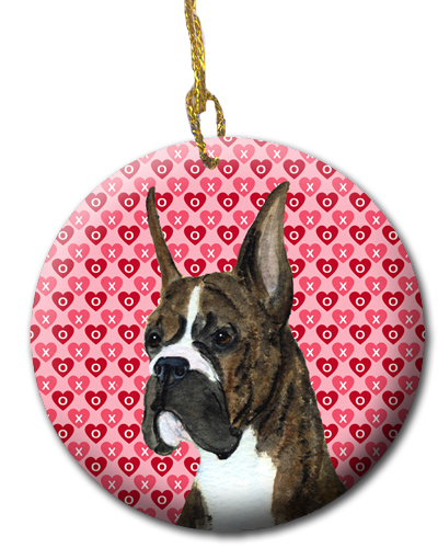 2.81 x 2.81 in. Boxer Ceramic Ornament