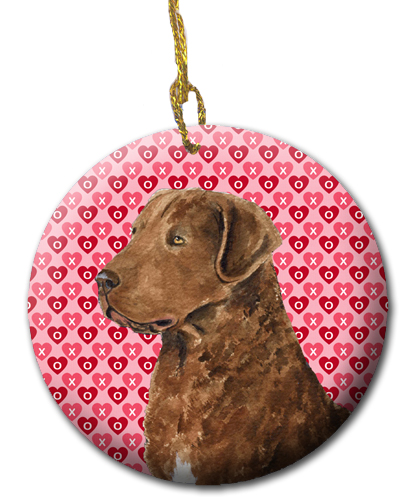 2.81 x 2.81 in. Chesapeake Bay Retriever Ceramic Ornament