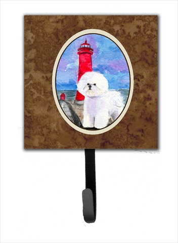 4.25 x 6 in. Lighthouse with Bichon Frise Leash Or Key Hook