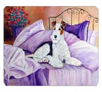 8 x 9.5 in. Fox Terrier Waiting on Mom Mouse Pad