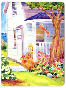 Picture of Carolines Treasures 6040MP 9.5 x 8 in. White Cottage House at the lake Or Beach Mouse Pad
