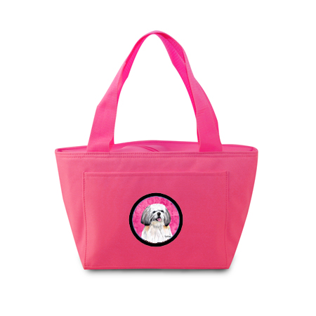 Picture of Carolines Treasures SC9128PK-8808 15 x 7 in. Shih Tzu Zippered Insulated School Washable and Stylish Lunch Bag Cooler- Pink