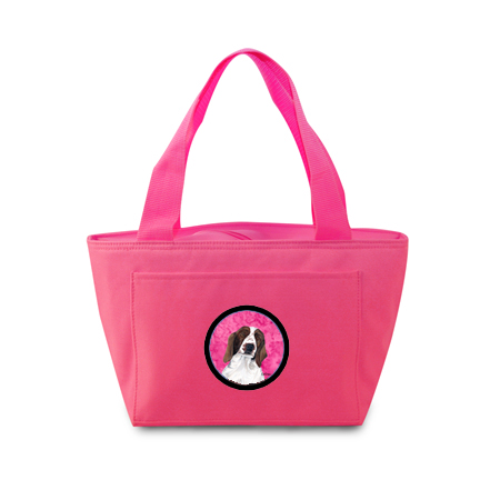 Picture of Carolines Treasures SC9131PK-8808 15 x 7 in. Springer Spaniel Zippered Insulated School Washable and Stylish Lunch Bag Cooler- Pink