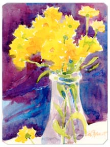 Picture of Carolines Treasures 6013MP 9.5 x 8 in. Yellow Flowers in a vase Mouse Pad&#44; Hot Pad Or Trivet