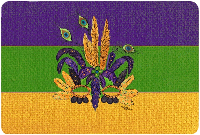 9.5 x 8 in. Mardi Gras Mask Mouse Pad, Hot Pad Or Trivet