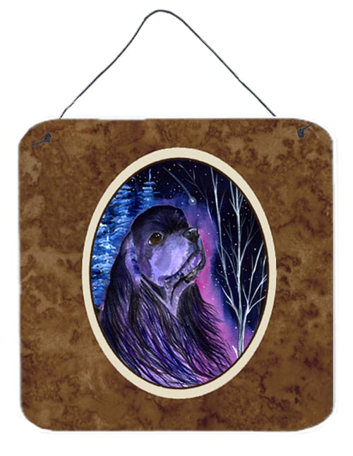 SS8385DS66 6 x 6 in. Starry Night Cocker Spaniel Aluminium Metal Wall Or Door Hanging Prints