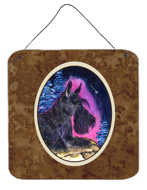 SS8442DS66 6 x 6 in. Starry Night Scottish Terrier Aluminium Metal Wall Or Door Hanging Prints