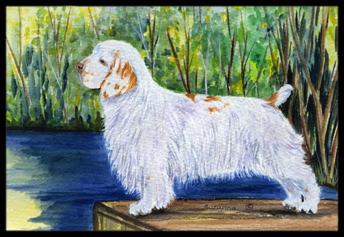 Clumber Spaniel Indoor Outdoor Doormat - 18 x 27 in.