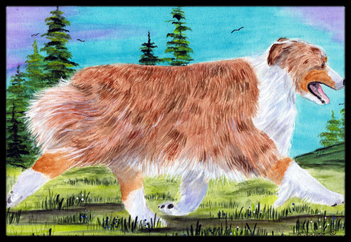 Australian Shepherd Indoor Outdoor Doormat 18 x 27 in.