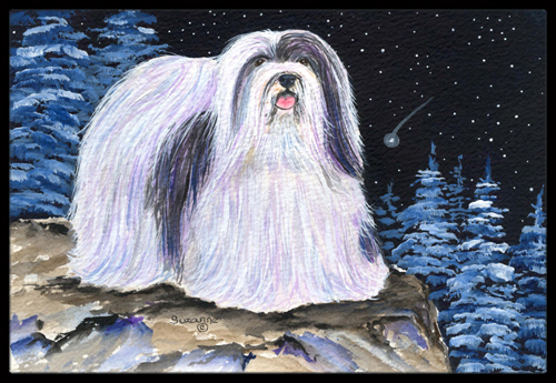 Starry Night Havanese Indoor Outdoor Doormat