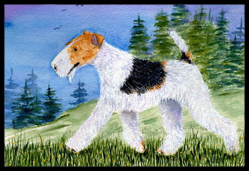 18 x 27 in. Fox Terrier Indoor Outdoor Doormat