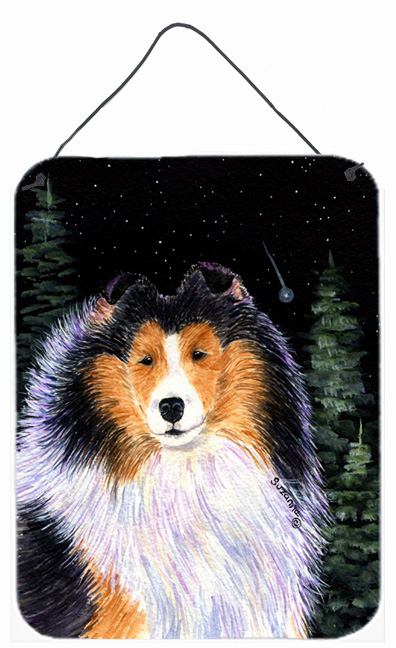 Starry Night Collie Aluminium Metal Wall Or Door Hanging Prints