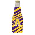 Carolines Treasures CJ1022-A-BOTTLE 3 x 8 in. Tiger Stripe Purple Gold Letter A Initial Longneck Beer Hugger with Zippe Carolines Treasures CJ1022-A-BOTTLE 3 x 8 in. Tiger Stripe Purple Gold Letter A Initial Longneck Beer Hugger with Zippe