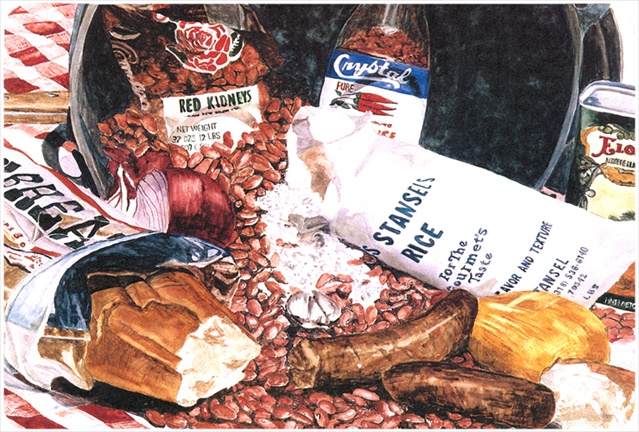 9.25 x 7.75 in. Red Beans and Rice Mouse Pad, Hot Pad Or Trivet
