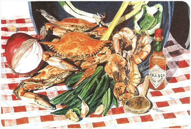 9.25 x 7.75 in. Crab Boil Mouse Pad, Hot Pad Or Trivet