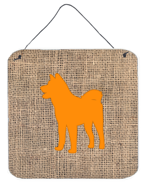 BB1082-BL-OR-DS66 6 x 6 in. Akita Burlap and Orange Aluminium Metal Wall Or Door Hanging Prints
