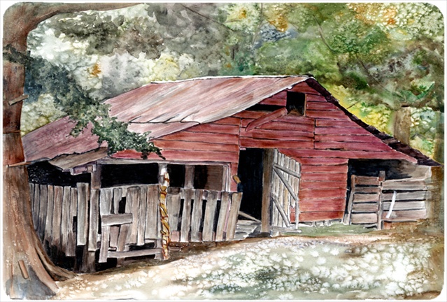 9.25 x 7.75 in. Old Barn Mouse Pad, Hot Pad Or Trivet