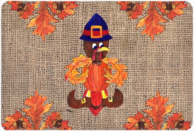 8743MP 9.25 x 7.75 in. Thanksgiving Turkey Pilgrim Fleur de lis Mouse Pad- Hot Pad Or Trivet