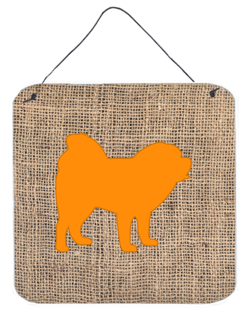 BB1106-BL-OR-DS66 6 x 6 in. Chow Chow Burlap and Orange Aluminium Metal Wall Or Door Hanging Prints
