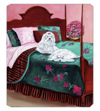 8 x 9.5 in. Maltese Waiting on Mom Mouse Pad, Hot Pad Or Trivet