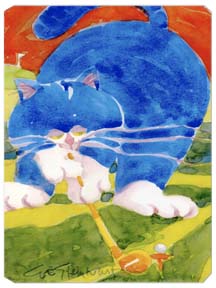 Picture of Carolines Treasures 6011MP 9.5 x 8 in. Blue Cat Golpher Mouse Pad&#44; Hot Pad Or Trivet