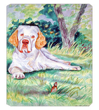 8 x 9.5 in. Clumber Spaniel Mouse Pad, Hot Pad Or Trivet