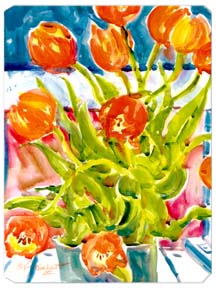 Picture of Carolines Treasures 6025MP 9.5 x 8 in. Flowers - Tulips Mouse Pad&#44; Hot Pad Or Trivet