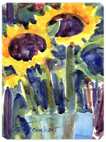 9.5 x 8 in. Flowers - Sunflower Mouse Pad, Hot Pad Or Trivet
