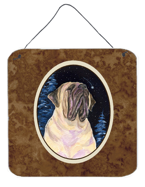 SS8448DS66 6 x 6 in. Starry Night Mastiff Aluminium Metal Wall Or Door Hanging Prints