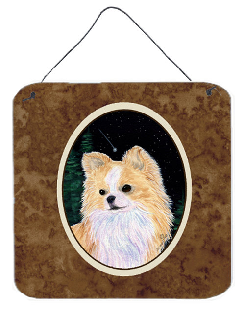 6 x 6 in. Starry Night Chihuahua Aluminium Metal Wall Or Door Hanging Prints