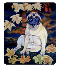 8 x 9.5 in. Old Fawn Pug in Fall Mouse Pad, Hot Pad Or Trivet