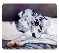 8 x 9.5 in. Harlequin Natural Great Danes Mouse Pad, Hot Pad Or Trivet