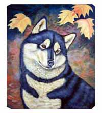 8 x 9.5 in. Fall Leaves Siberian Husky Mouse Pad, Hot Pad Or Trivet