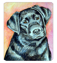 8 x 9.5 in. Black Labrador Mouse Pad, Hot Pad Or Trivet