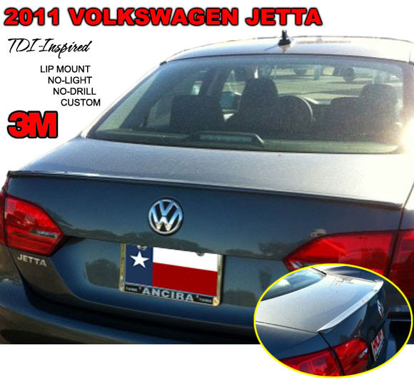 ABS-745p 2011 And Up Volkswagen Jetta Lip No Light Spoiler- Painted