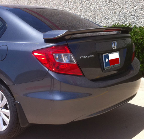 2012 And Up Honda Civic Factory Post Lighted Spoiler, Painted