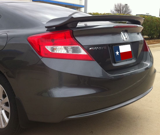2012 And Up Honda Civic Coupe Post No Light Spoiler, Painted