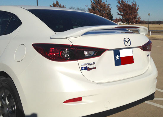 2014 And Up Mazda 3 Post Lighted Spoiler- Painted