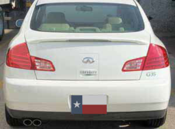2003-2006 Infiniti G35 Sedan Lip No Light Spoiler, Painted