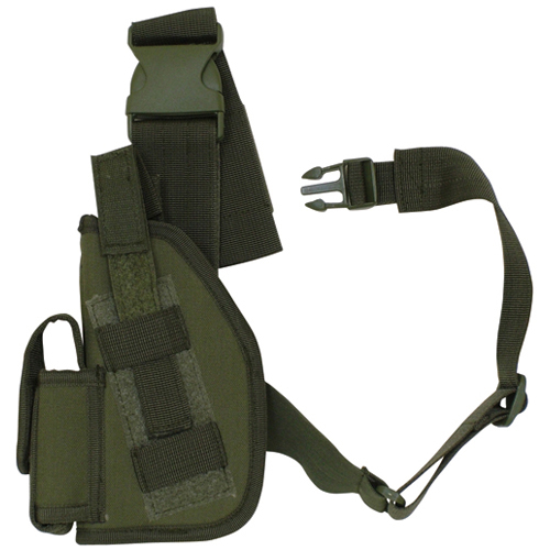 Tactical Leg Holster - Olive Drab - 5in - Left/Right Handed - Rugged Polyester