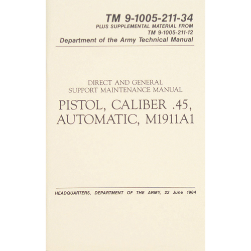 Pistol  Cal .45  Auto Technical Manual -  Fox Outdoor, FO807932